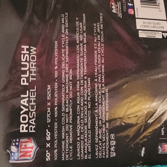 NFL Teal and Orange Dolphins Blanket 50x60 - Picture 2 of 4